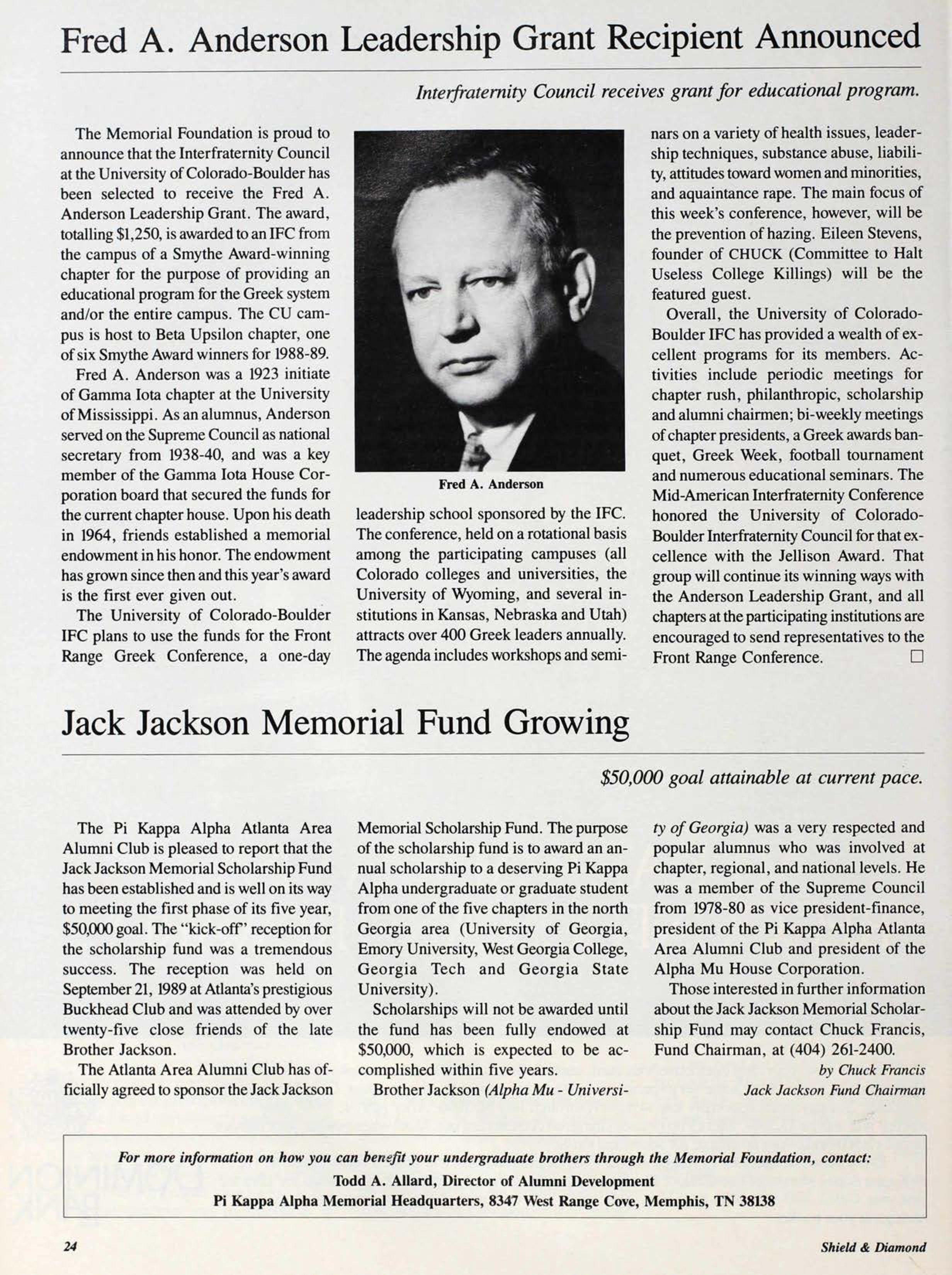 Memorial Foundation: Jack Jackson Memorial Fun Growing